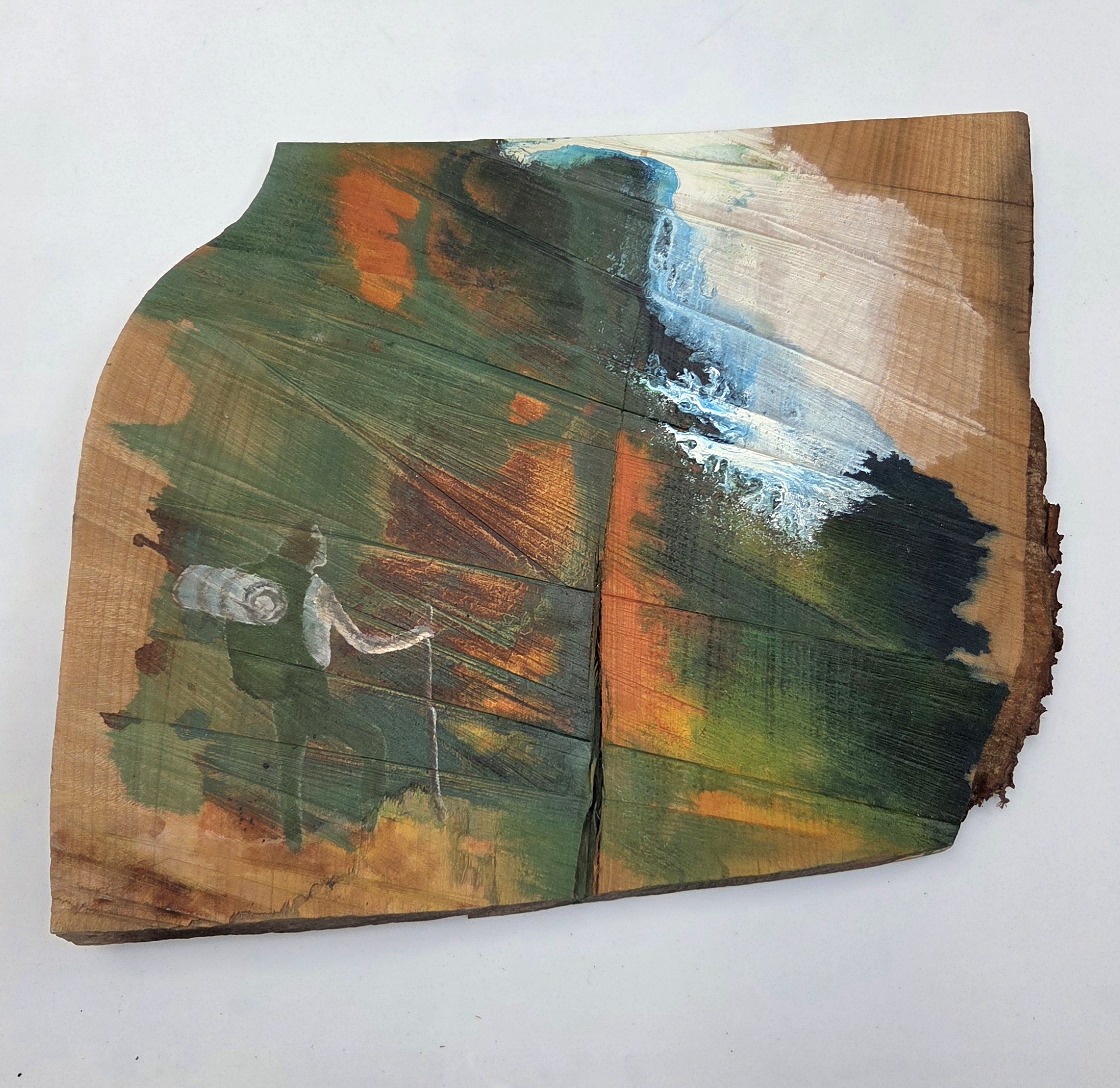 Vandre ca. 30x36, akryl på vannød