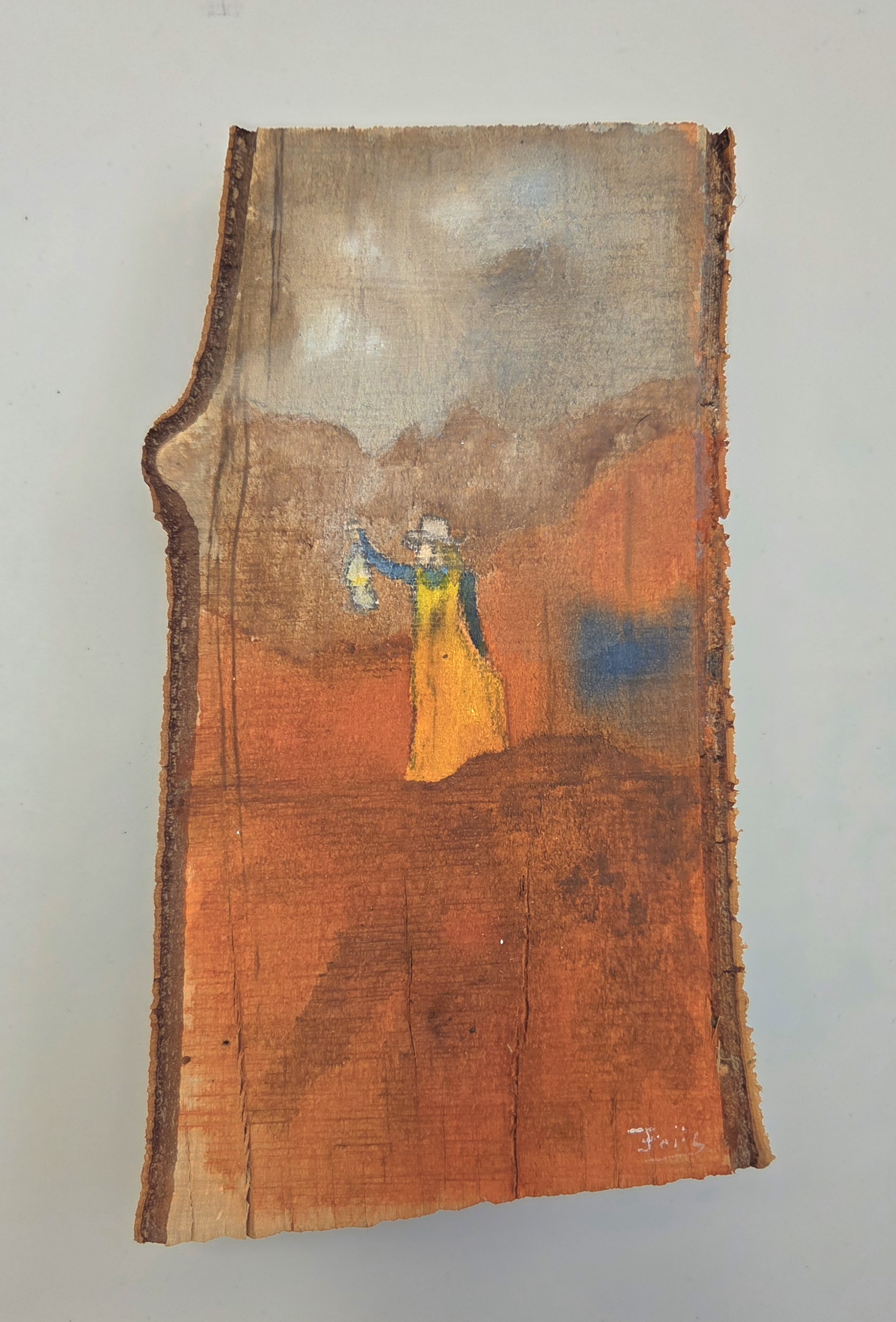 Vejviser, ca. 12 x 23 Akryl på birk