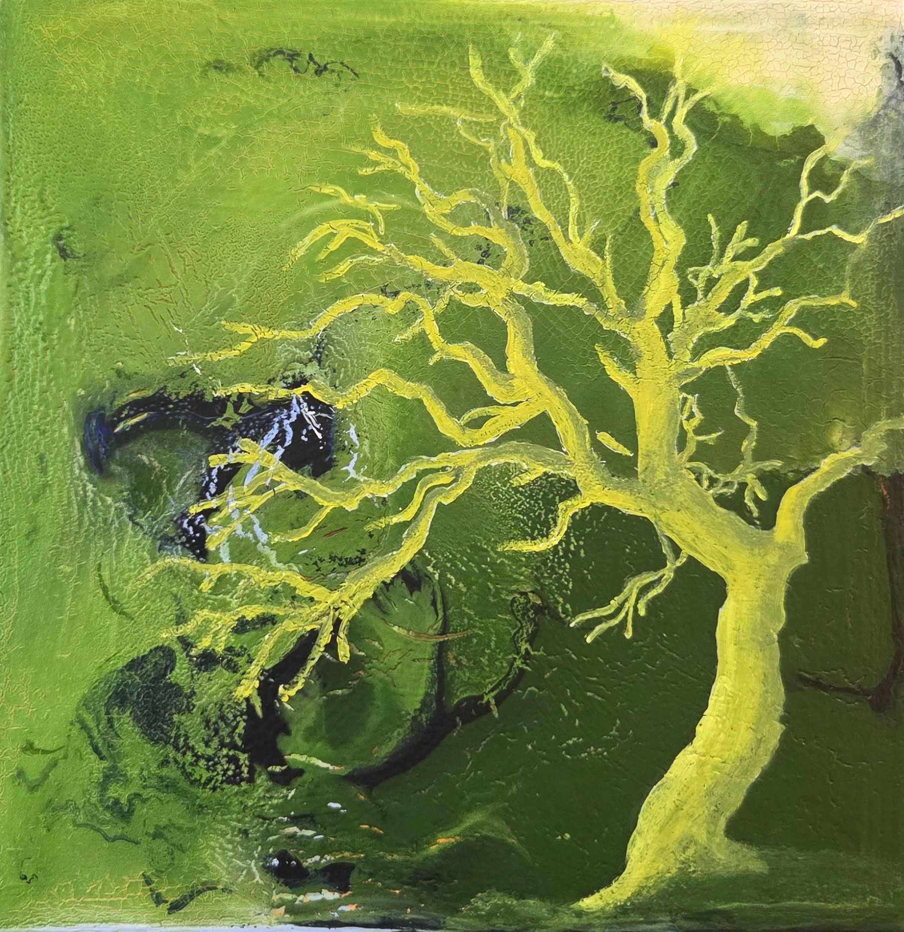 Livstræ 3, 18x18x3 - Akryl på MDF plade